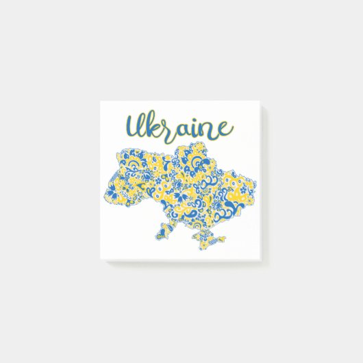 Folkloristisch patroon en Oekraïne-typografie Post-it® Notes (Voorkant)