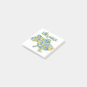 Folkloristisch patroon en Oekraïne-typografie Post-it® Notes (Schuin)