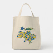 Folkloristisch patroon en Oekraïne-typografie Tote Bag (Achterkant)