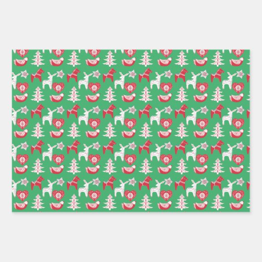 folkpaard hart schandaal noordelijk patroon inpakpapier vel (Voorkant 3)