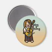 Folksinger magneet. magneet (Voorkant / Achterkant)