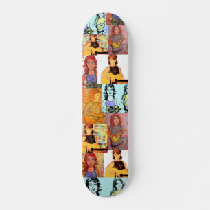 folksinger meisjes collage skateboard