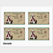 Folksy Snowman et les chats traitent les Étiquette (Feuille)