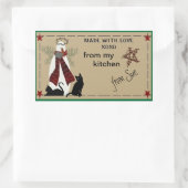 Folksy Snowman et les chats traitent les Étiquette (Sac)