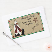 Folksy Snowman et les chats traitent les Étiquette (Enveloppe)