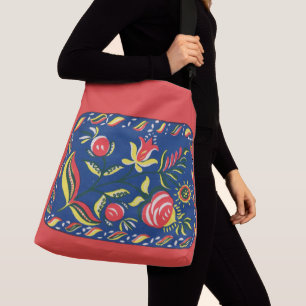 folky Pennsylvania Dutch motif Crossbody Tas