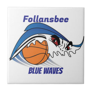 Follansbee Blue Waves Basketbal Tegeltje