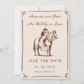 Folle Amoureuse Rustique Occidental Cow-boy Carte  (Devant)