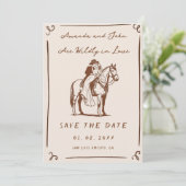 Folle Amoureuse Rustique Occidental Cow-boy Carte  (Debout devant)