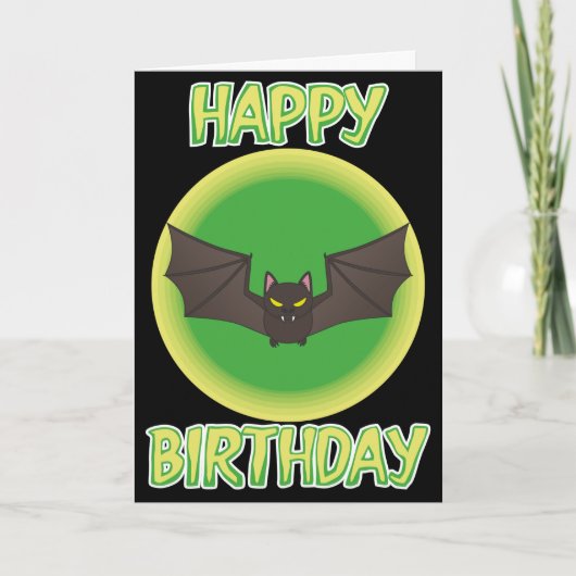 Folle carte d'anniversaire de batte (Devant)