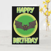 Folle carte d'anniversaire de batte (Fleur jaune)