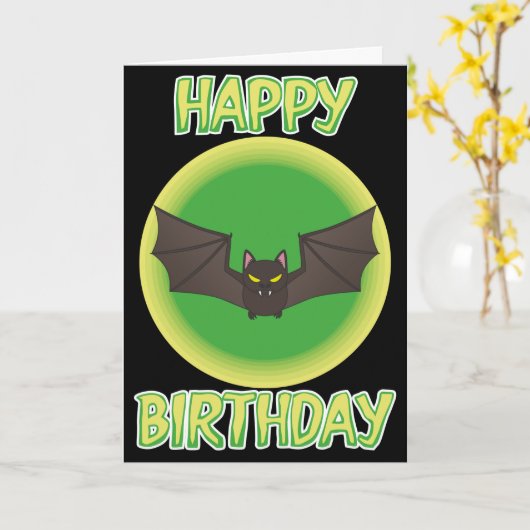 Folle carte d'anniversaire de batte (Fleur jaune)