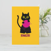 FOLLE ! Carte de vœux – Tricot + Chatte (Debout devant)