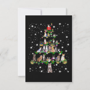 Folle katten kerstboom T-shirt ornament decoratie Kaart