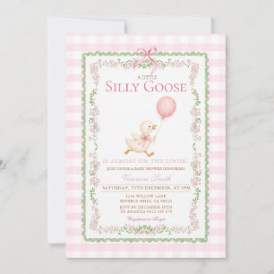 Folle oie rose Invitation de Baby Shower Coquette
