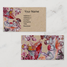 FOLLET VAN MUSHROOMS Red White Floral Fantasy Kraf Visitekaartje