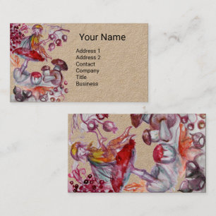 FOLLET VAN MUSHROOMS Red White Floral Fantasy Kraf Visitekaartje