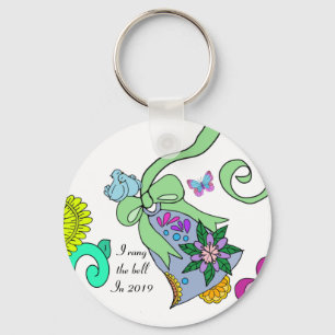 Folliculair lymfoom ribbon bell sleutelhanger