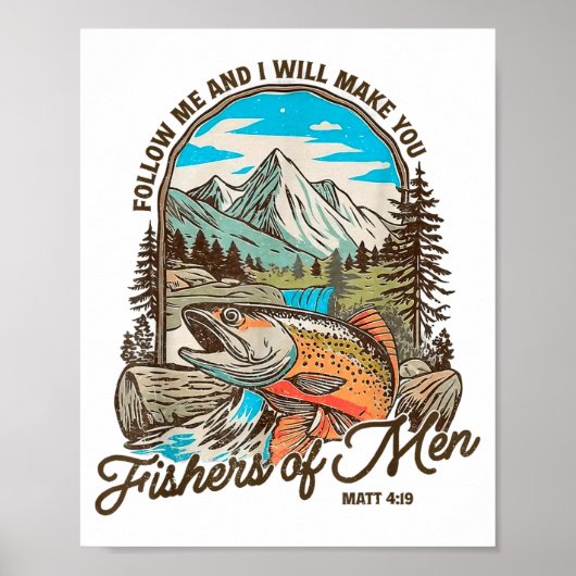 Follow Me And I Will Make You Fishers Of Men Matt  Poster (Voorkant)