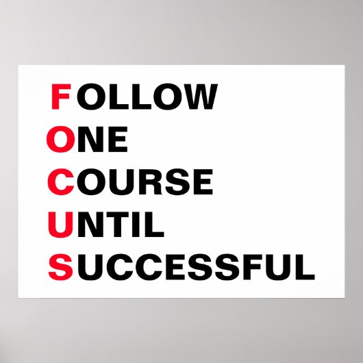 Follow one course until successful poster (Voorkant)