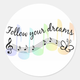 Follow Your Dreams Ronde Sticker