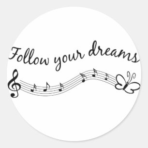 Follow Your Dreams Ronde Sticker