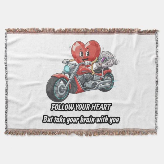 Follow your heart take your brain deken (Voorkant)