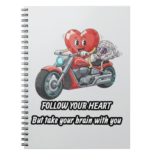 Follow your heart take your brain notitieboek (Voorkant)