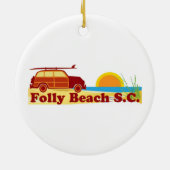 Folly Beach. Keramisch Ornament (Achterkant)
