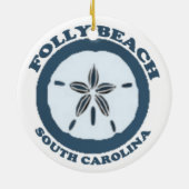 Folly Beach. Keramisch Ornament (Achterkant)