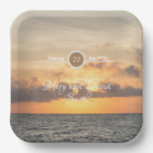 Folly Beach Ochtend Trouwpapier Borden Papieren Bordje (Voorkant)