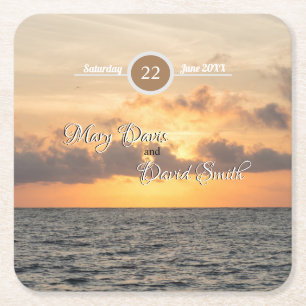 Folly Beach Ochtend Trouwpapier Onderzetters