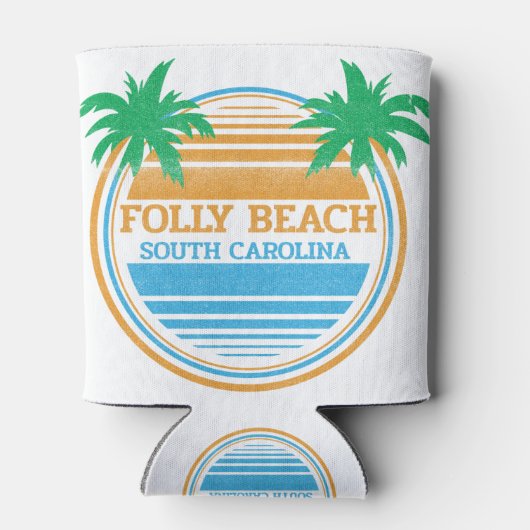 Folly Beach South Carolina Palm Trees Blikjeskoeler (Achterkant)