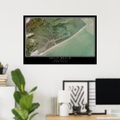 Folly Beach South Carolina Satellite Poster Map (Thuiskantoor)