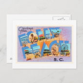 Folly Beach South Carolina SC Old Briefkaart (Voorkant / Achterkant)