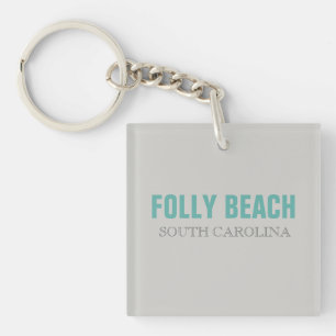 Folly Beach South Carolina Stijl Sleutelhanger