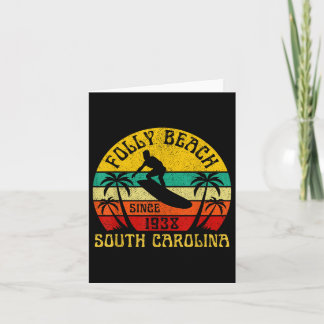 Folly Beach South Carolina Surfen Zomer Vakantie Kaart