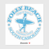 Folly Beach (surfer) Sticker (Vel)