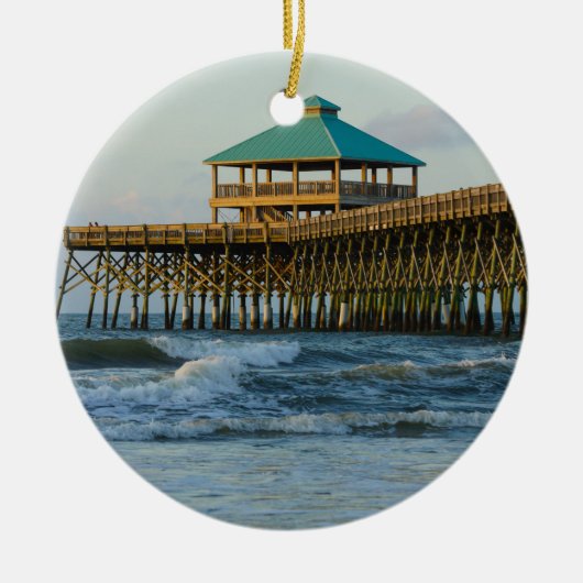 Folly Pier Morning Keramisch Ornament (Voorkant)