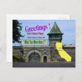Folsom Prison "Wish you was here" briefkaart (Voorkant / Achterkant)