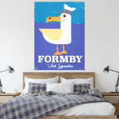 Fomby Lancashire seagull-reisposter Canvas Afdruk (Insitu (Slaapkamer))