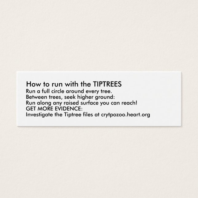 Fonctionnement avec les TIPTREES (Devant)