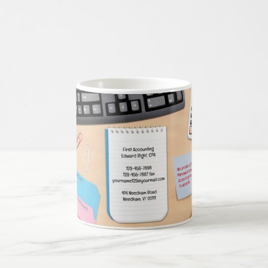 Fond de bureau du service comptabilité Mug (Centre)
