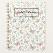 Fond de couverture de cahier floral papillon paste (Devant)