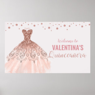 Fond de Décoration pour Quinceañera Robe Rose Gold