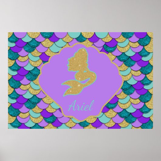 Fond de fête de sirène Panneau affiche de sirène (Devant)