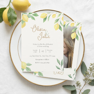 Fond de photo pour invitation de mariage Citron Ve