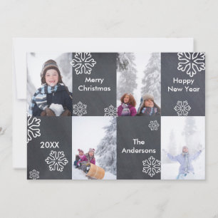 Fond de tableau noir pour 4 photos - Carte de Noël