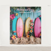 Fond de tapisserie suspendue de planche de surf et (Devant)