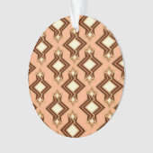 Fond d'écran Art Déco Motif, corail et Brown (devant)